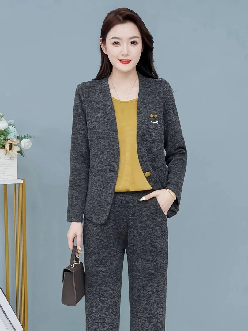 【Z264】秋季套装女2025年新款高级感西装三件套气质修身时尚套装