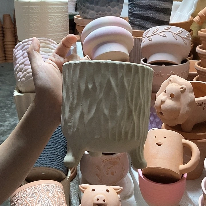13×14三脚树纹 粗陶1个