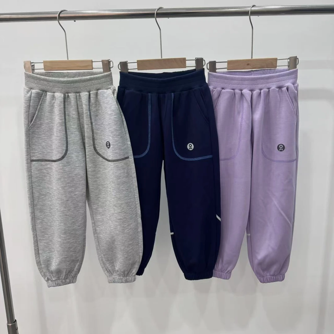 儿童长裤2025新款洋气宝宝春秋明线大口袋卫裤春款百搭时尚休闲裤