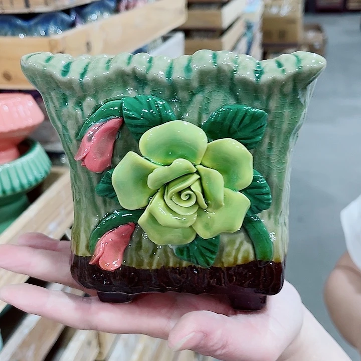 有孔，凑10元包邮陶瓷花盆发货！