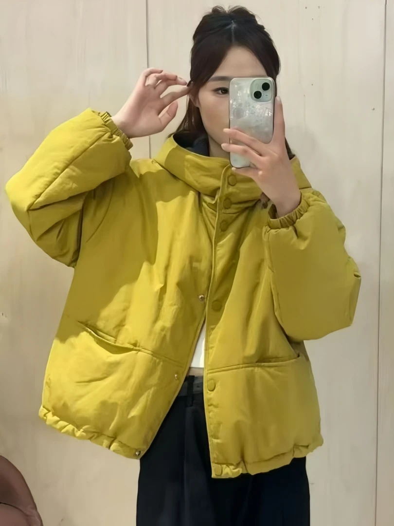 秋冬季2025新款宽松设计感韩版连帽长袖显瘦保暖时尚外套棉服