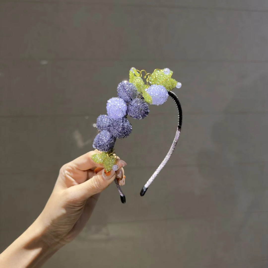 莫奈海之星紫葡萄细跟发箍设计优雅原创款