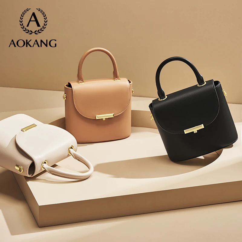 奥康2025新款女士手提水桶包时尚百搭韩版盒子包春季斜挎包-2812