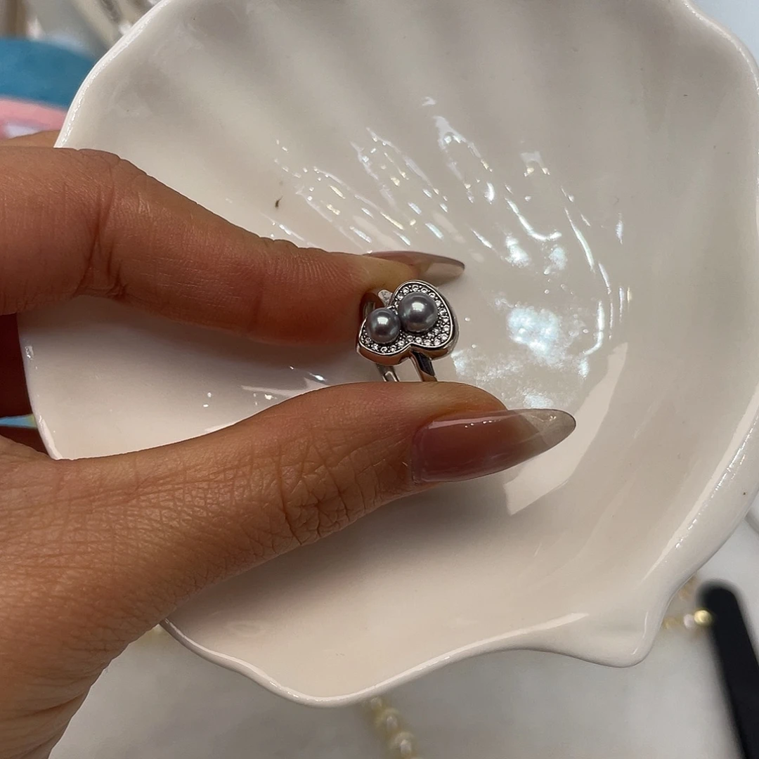 银S925镶嵌海水珍珠戒指