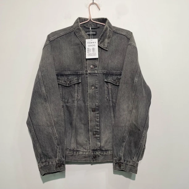 99新 Balenciaga/巴黎世家 46码 黑灰色 牛仔外套 h0004