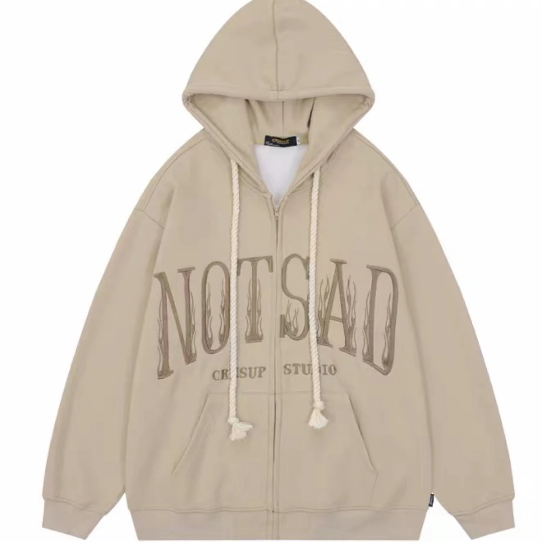 印花扭绳 卫衣外套