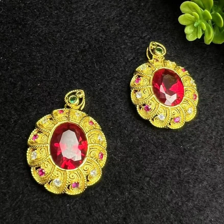 培育红宝石CT3260【福嘟嘟】红宝石培育红宝石吊坠-多样性只发一件