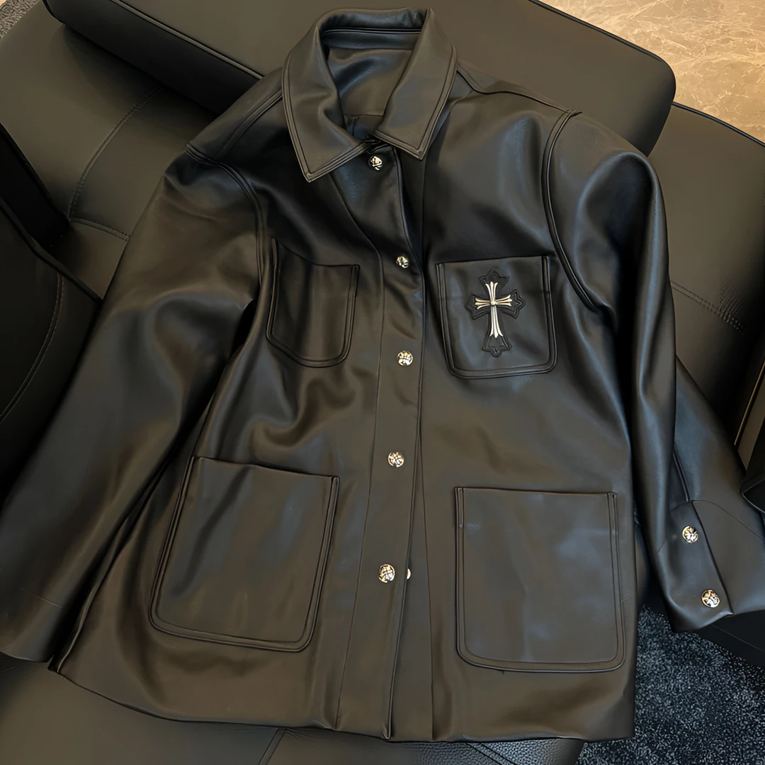 Rebornmoi【vivi老板娘】重工皮衣皮西装外套（男女同款） PY271