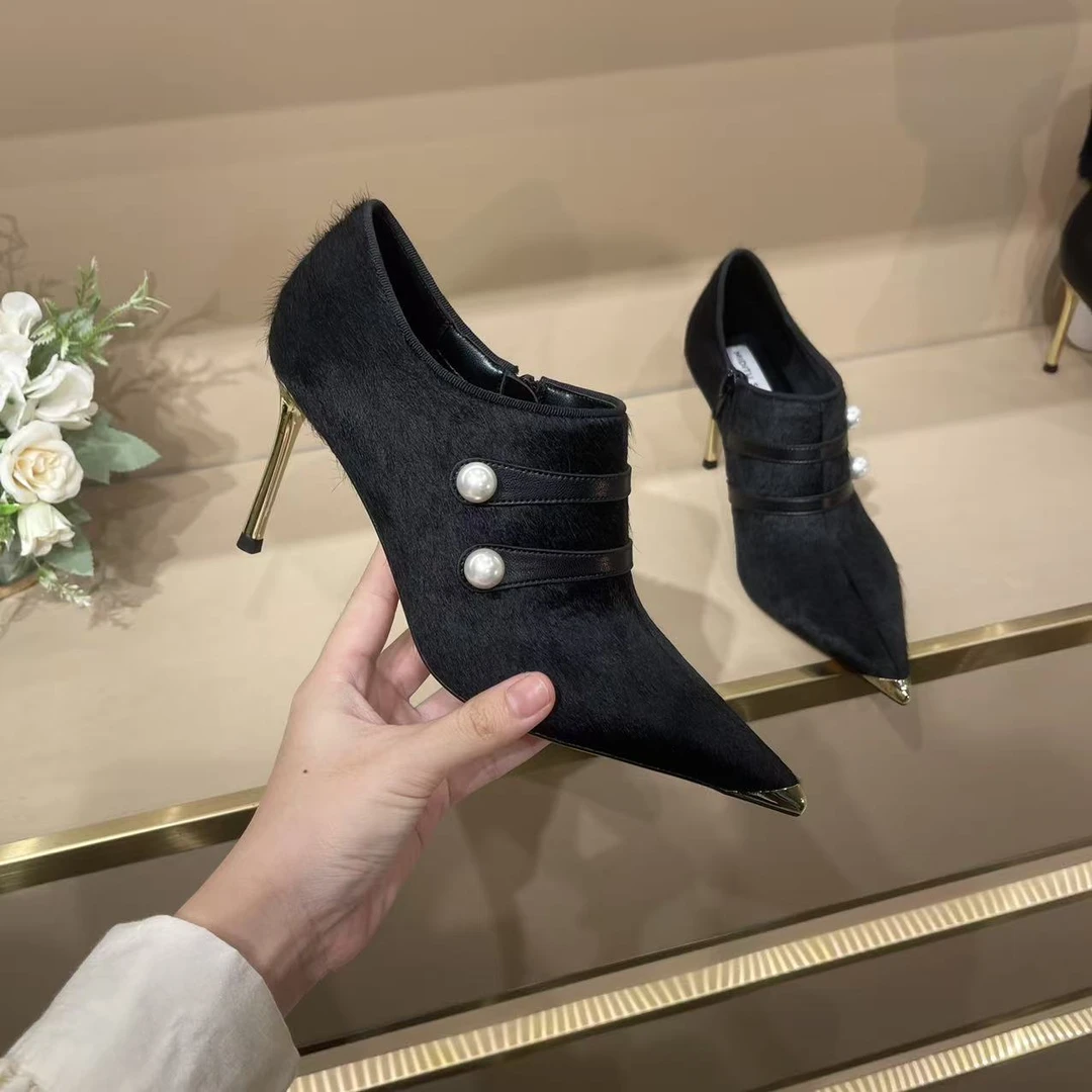 MiDITU/米蒂图 2025年秋冬新款百搭法式高跟靴子不累脚