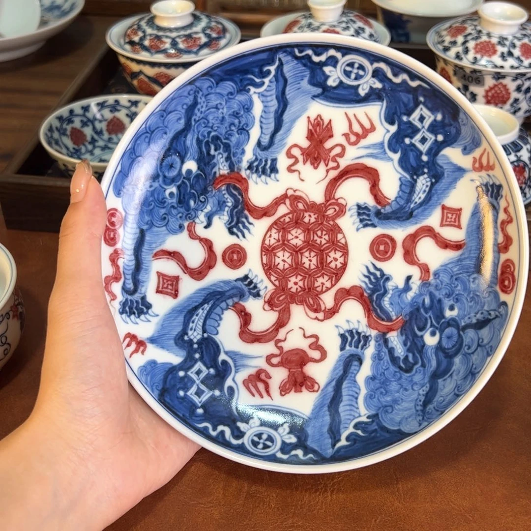 摆件景德镇手工手绘茶器百宝箱