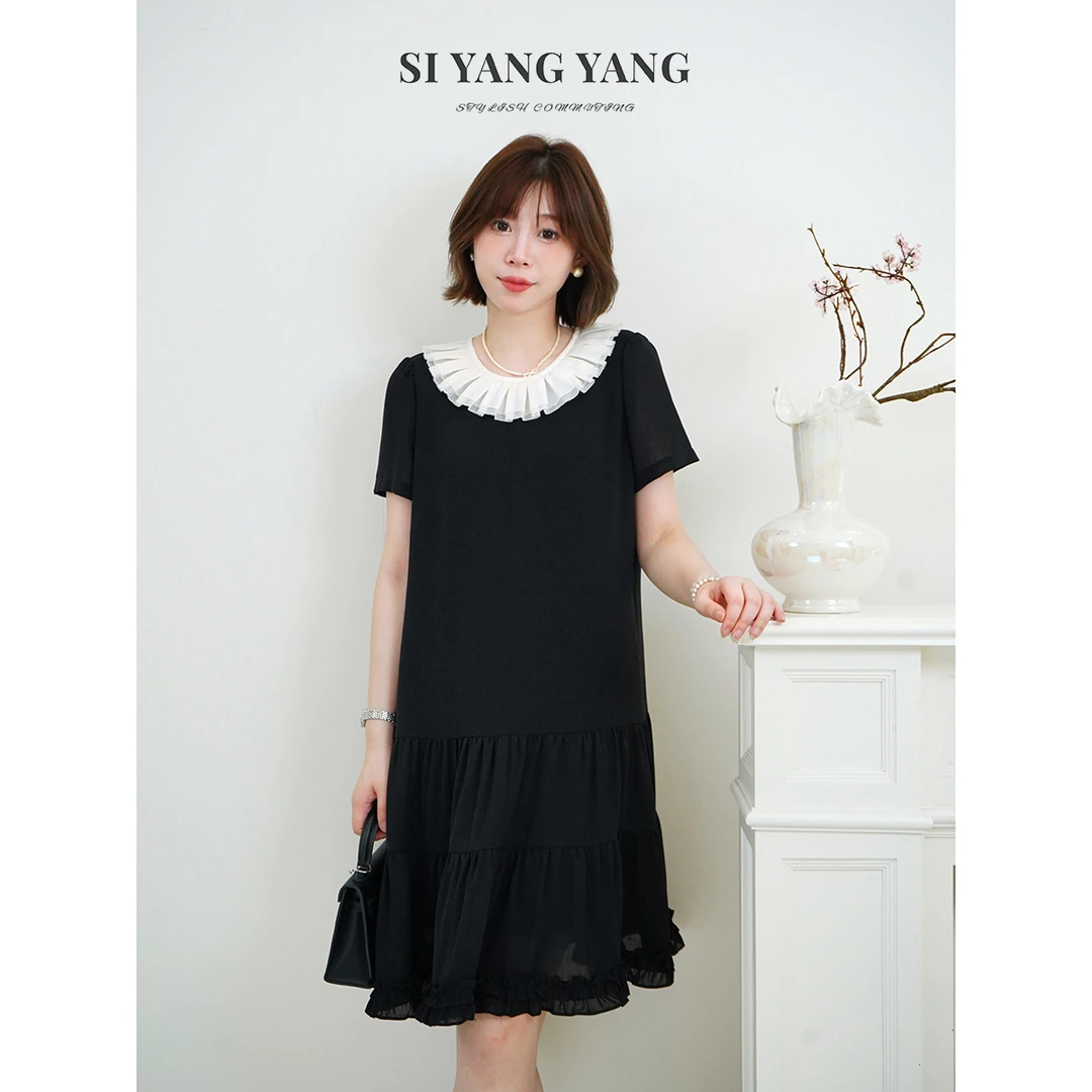 斯洋洋SIYANG超柔网纹纹理亲肤透气通勤减龄连衣裙LYQ505A072SYY
