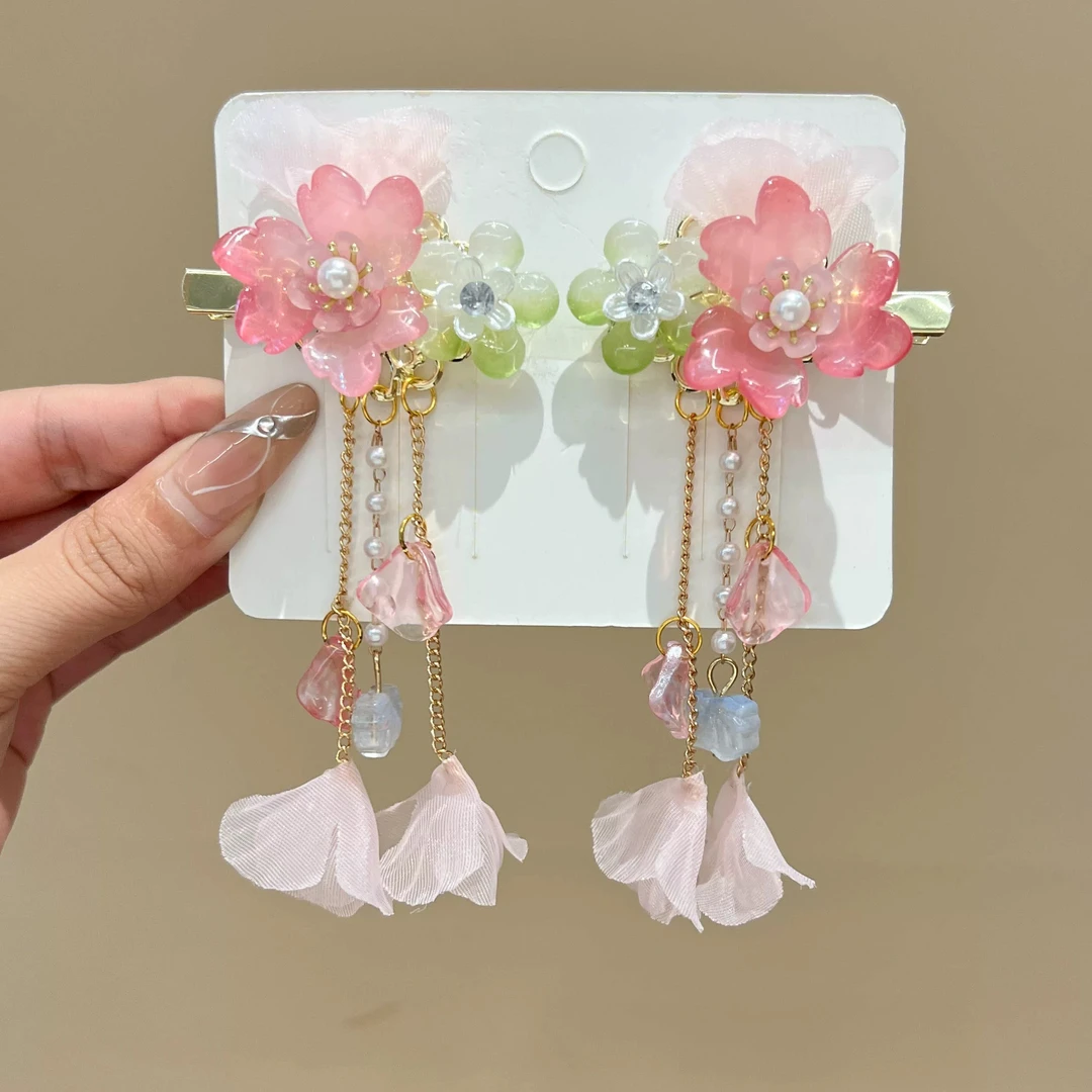 GF415 儿童美人鱼发饰额头链小公主流苏发卡头饰女童贝壳耳挂耳环