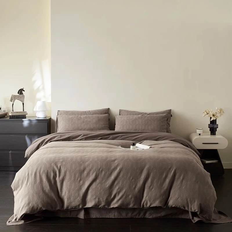 轻奢高级感床上四件套全纯棉四季通用三件套床单被套床笠高端床品
