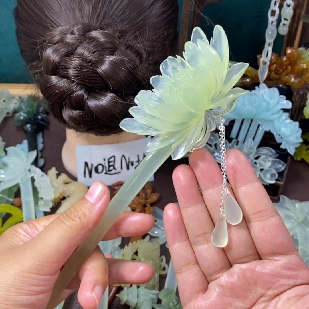 未镶嵌蛇纹石玉发饰