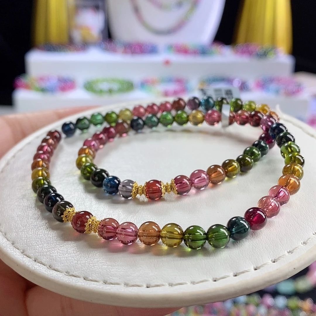 未镶嵌手链碧玺色标双圈