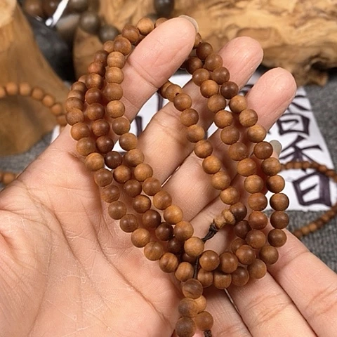 檀香木手串/手链老山檀香黑肉0.6/108沉水微瑕疵