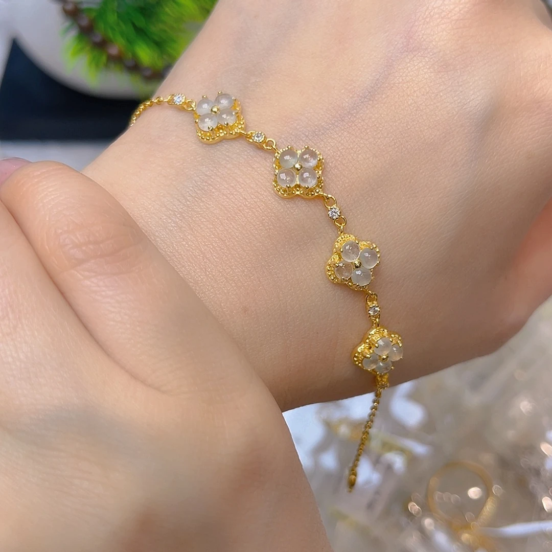 翡翠银S925镶嵌手链