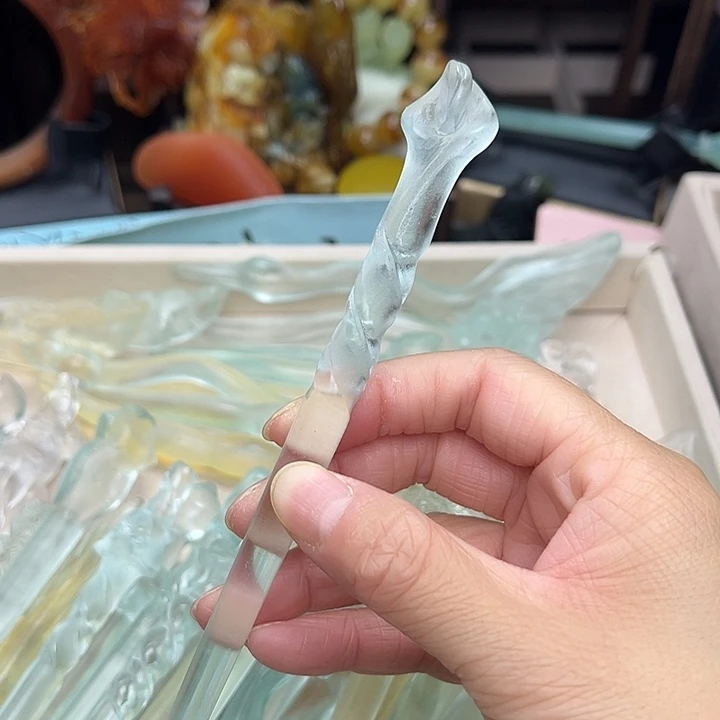 蛇纹石玉未镶嵌发簪