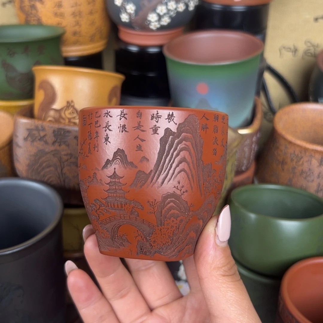 茶杯紫泥紫砂紫砂