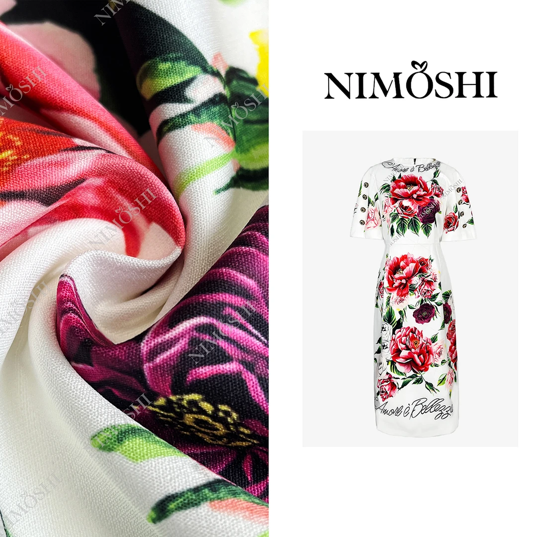 Dan总 夏季新款清新轻奢简约印花设计气质显瘦连衣裙Q2107