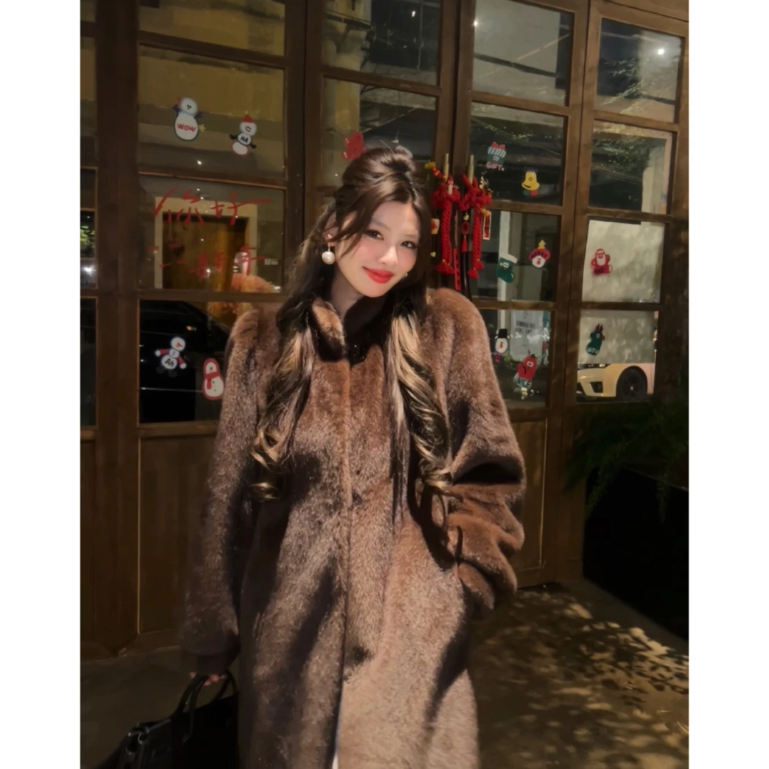【千千专属】【古早千金】【正肩袖无垫肩】毛尖渐变环保毛毛外套女