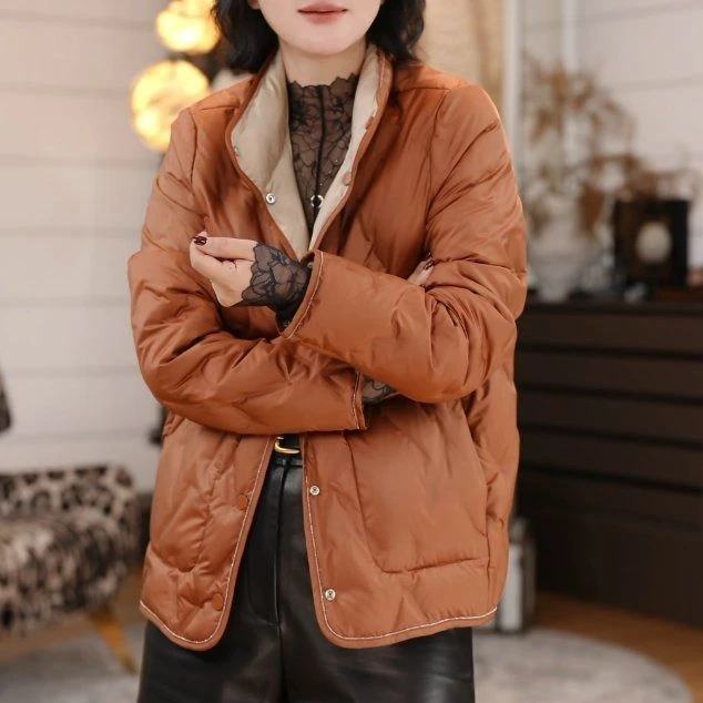 “暖意双生”正反双面穿白鹅绒羽绒服/2100