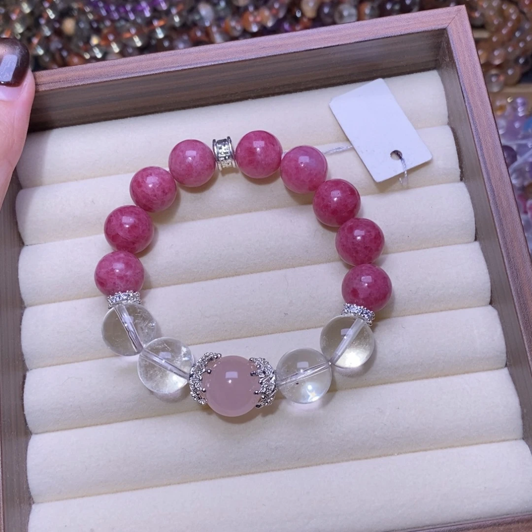 手链烟晶银S925镶嵌蔷薇辉