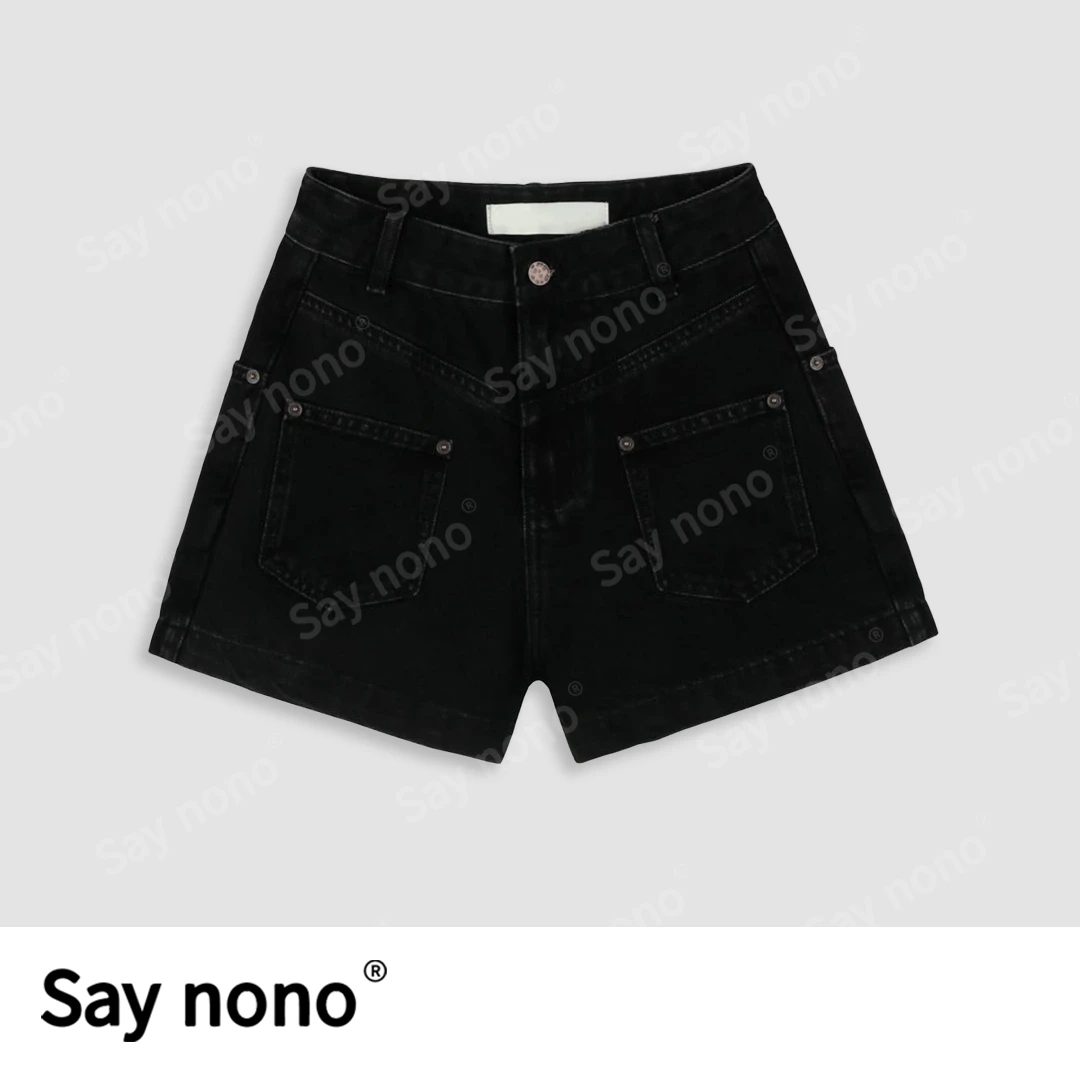 懒猫nono│Saynono 高腰笑脸牛仔短裤/RCDW7015