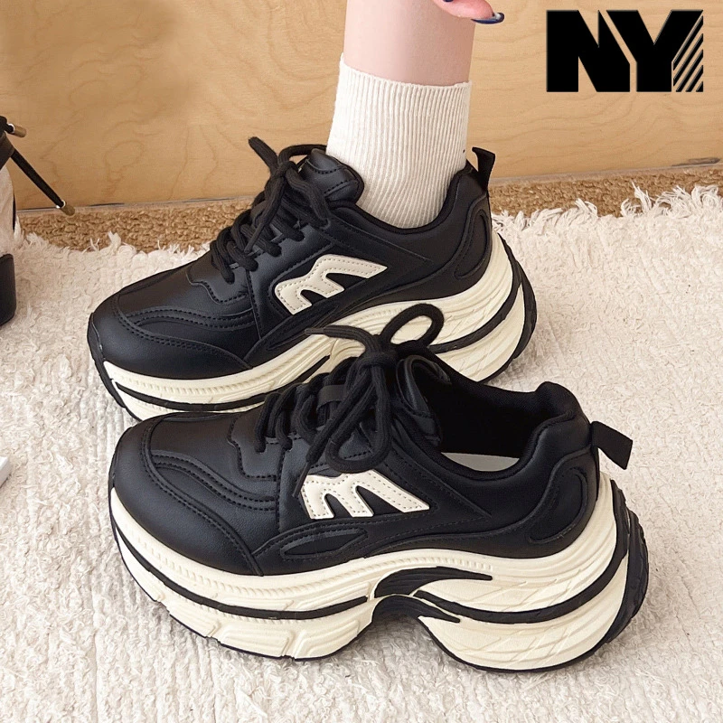 NY欧货厚底增高老爹鞋女2025秋季新款百搭时尚显脚小休闲运动鞋潮