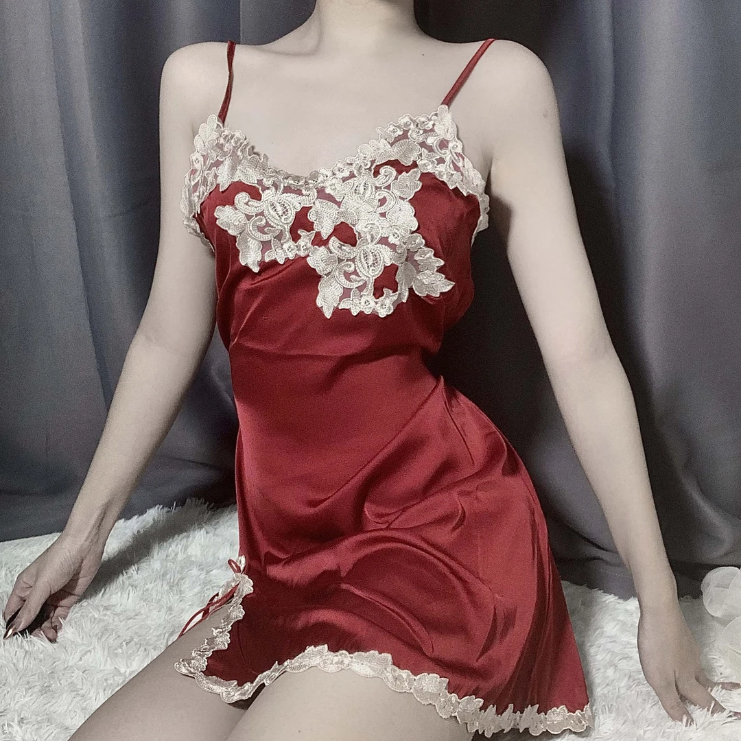 性感睡裙蕾丝露背睡袍【非直播时间勿拍!!!】