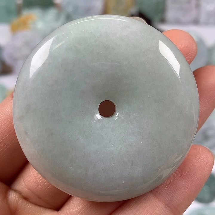 翡翠未镶嵌颈饰大平安扣卡厚10+