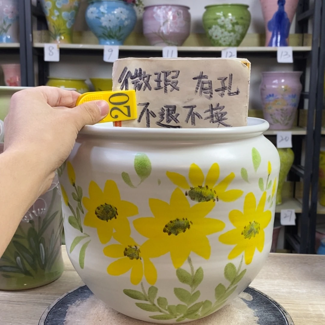 景德镇手工手绘陶瓷花盆