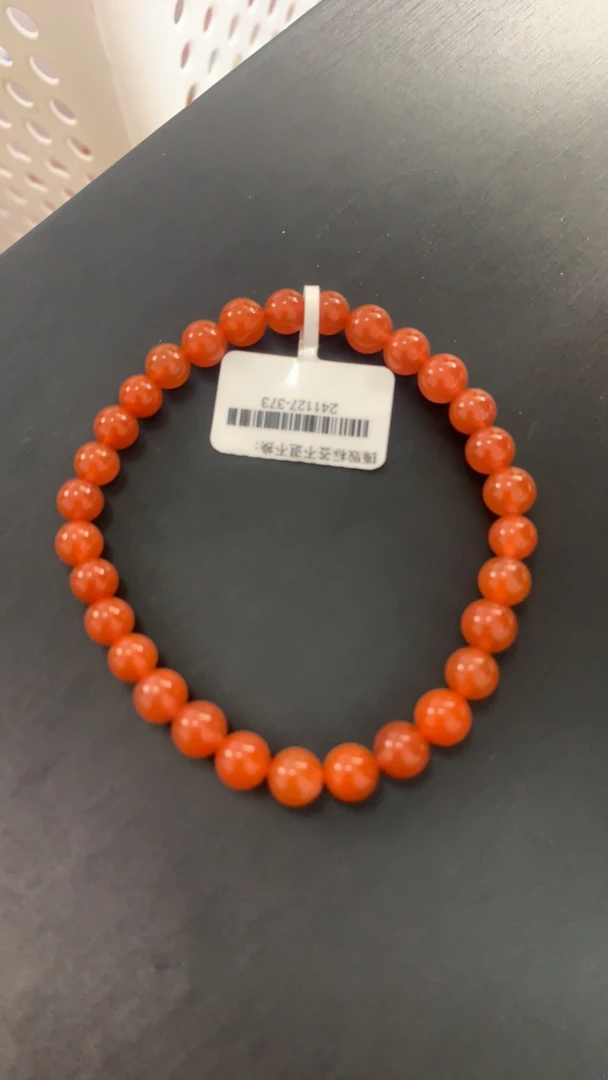 保山南红深水红单圈手串6mm+