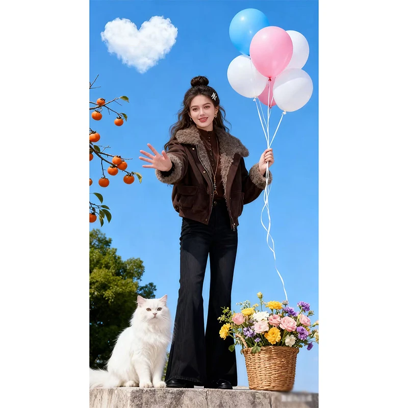 冬季2025新款保暖加厚翻领羊羔毛外套女慵懒风韩系穿搭小个子棉服