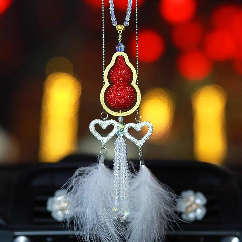 2025新款镶钻葫芦汽车挂件 女神车载车内吊饰挂饰 平安后视镜吊坠