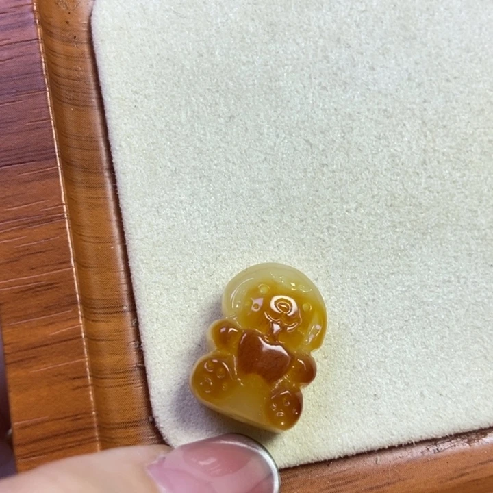 琥珀未镶嵌珠宝奇石小狗狗