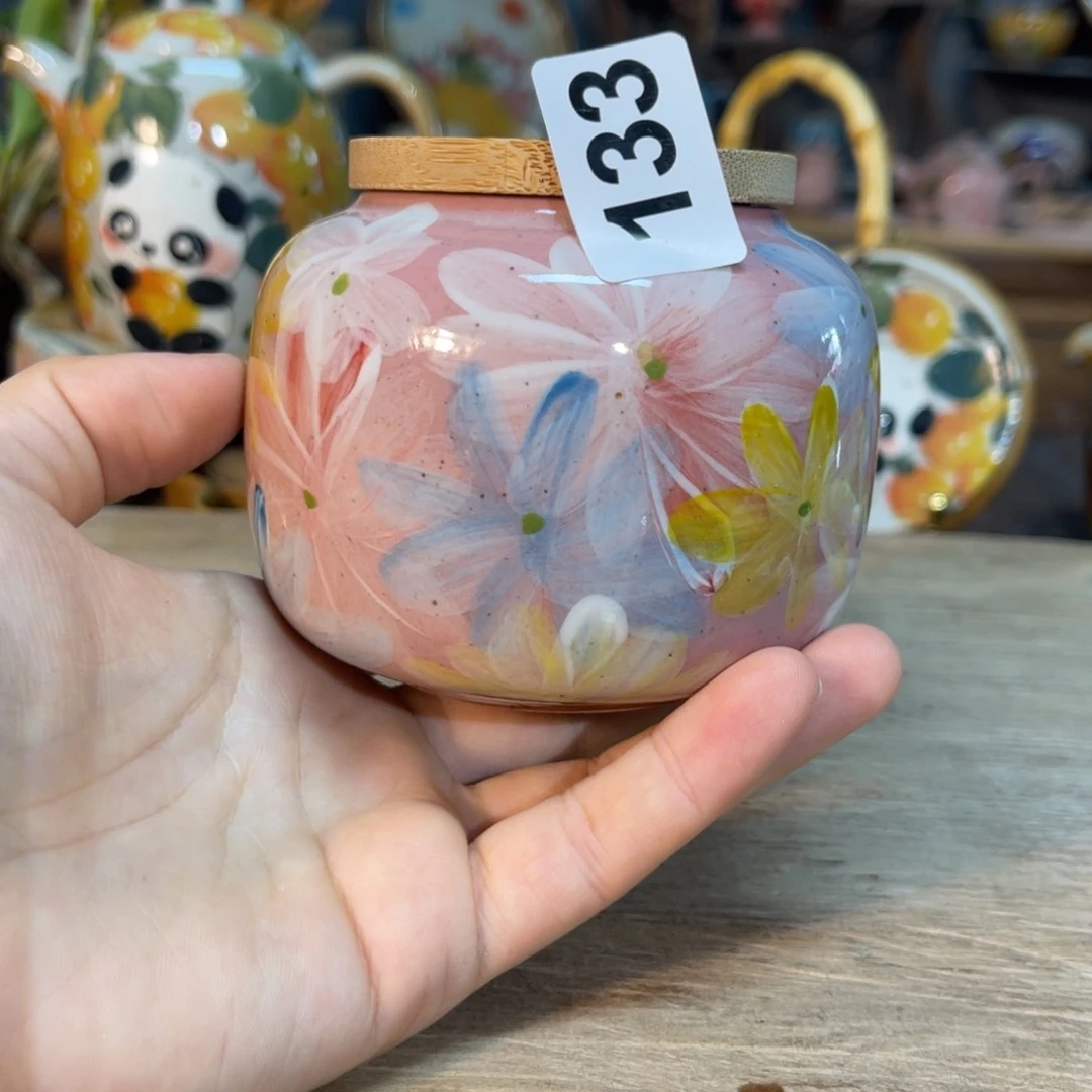 壶素浅陶瓷手工手绘