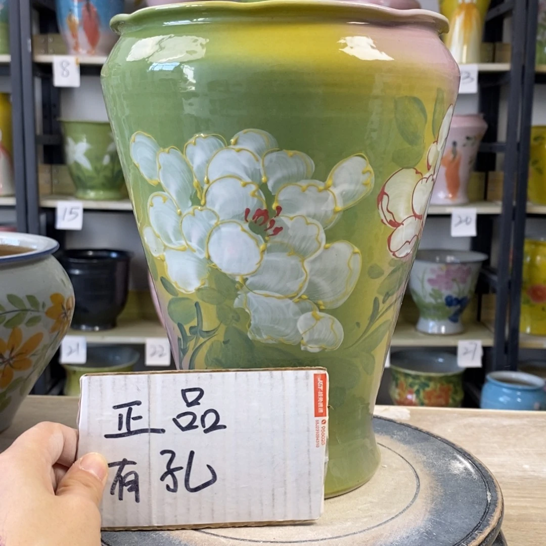 景德镇手工手绘陶瓷花盆