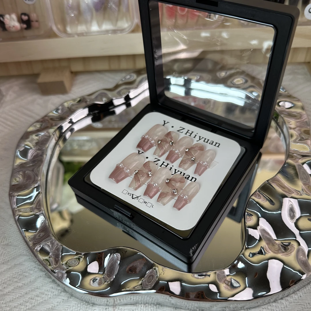 冰透渐变蝴蝶法式猫眼显白纯手工穿戴甲（no退no换）直播间专拍