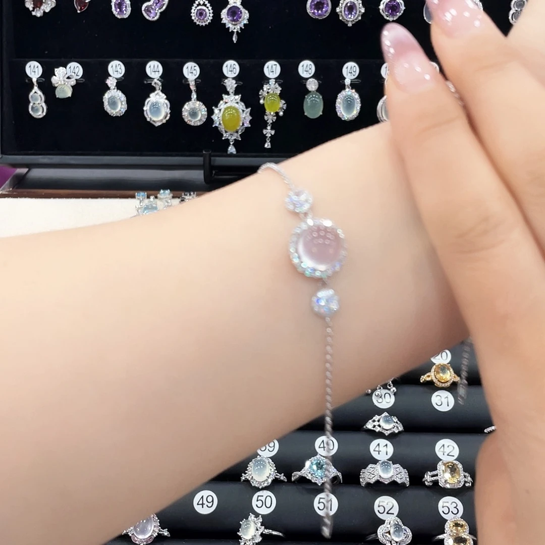 ↣***歪芙蓉石手链银S925镶嵌