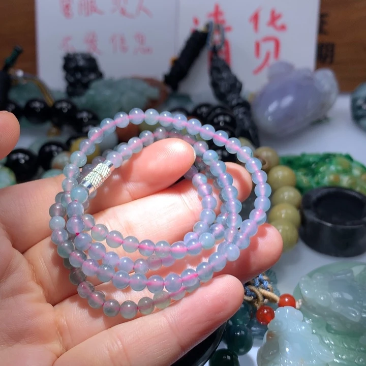 翡翠颈饰未镶嵌保真天然A货翡翠