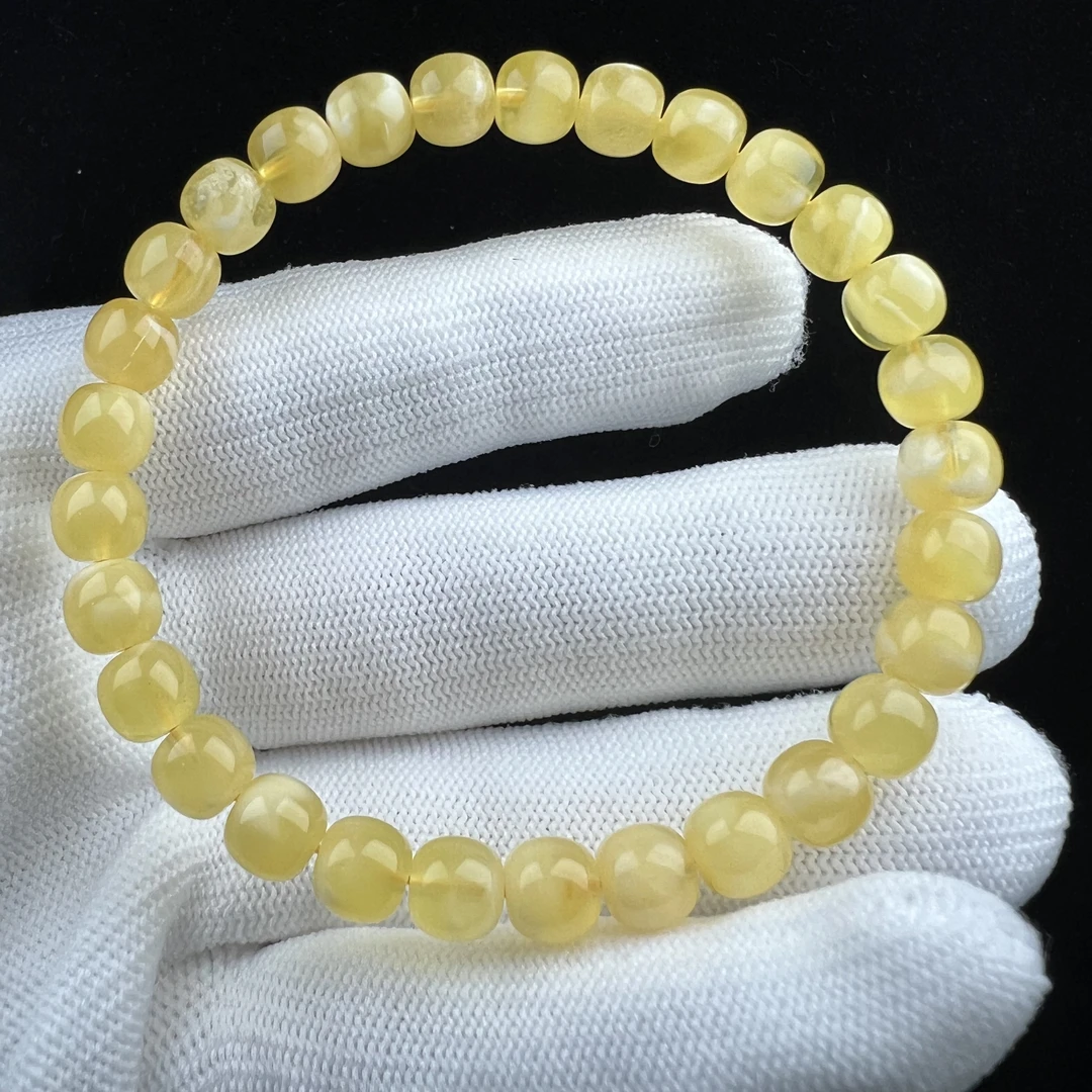 R8138天然原矿蜜蜡 金绞蜜单圈 7*6.4mm支持复检