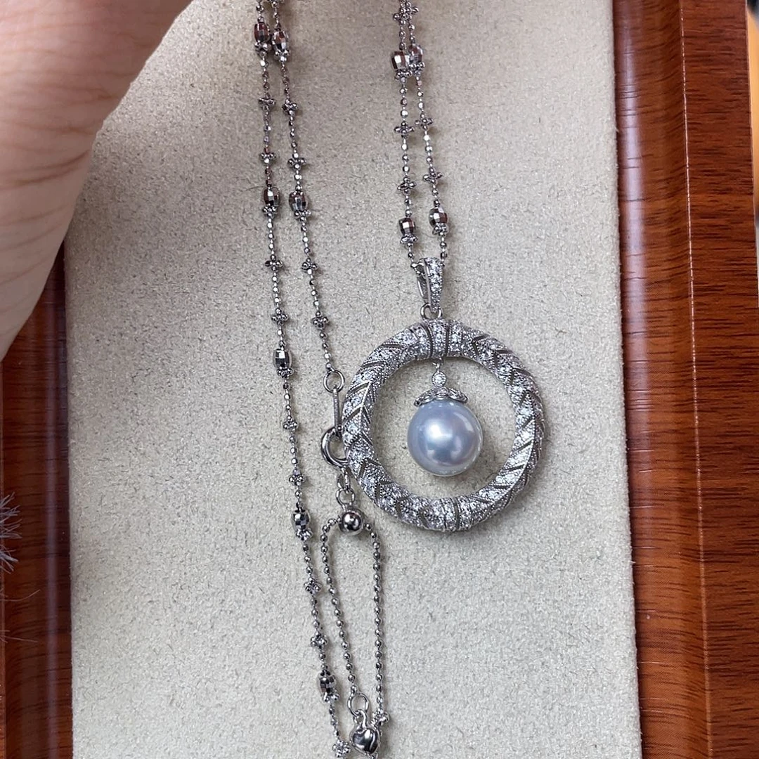 颈饰银S925镶嵌海水珍珠
