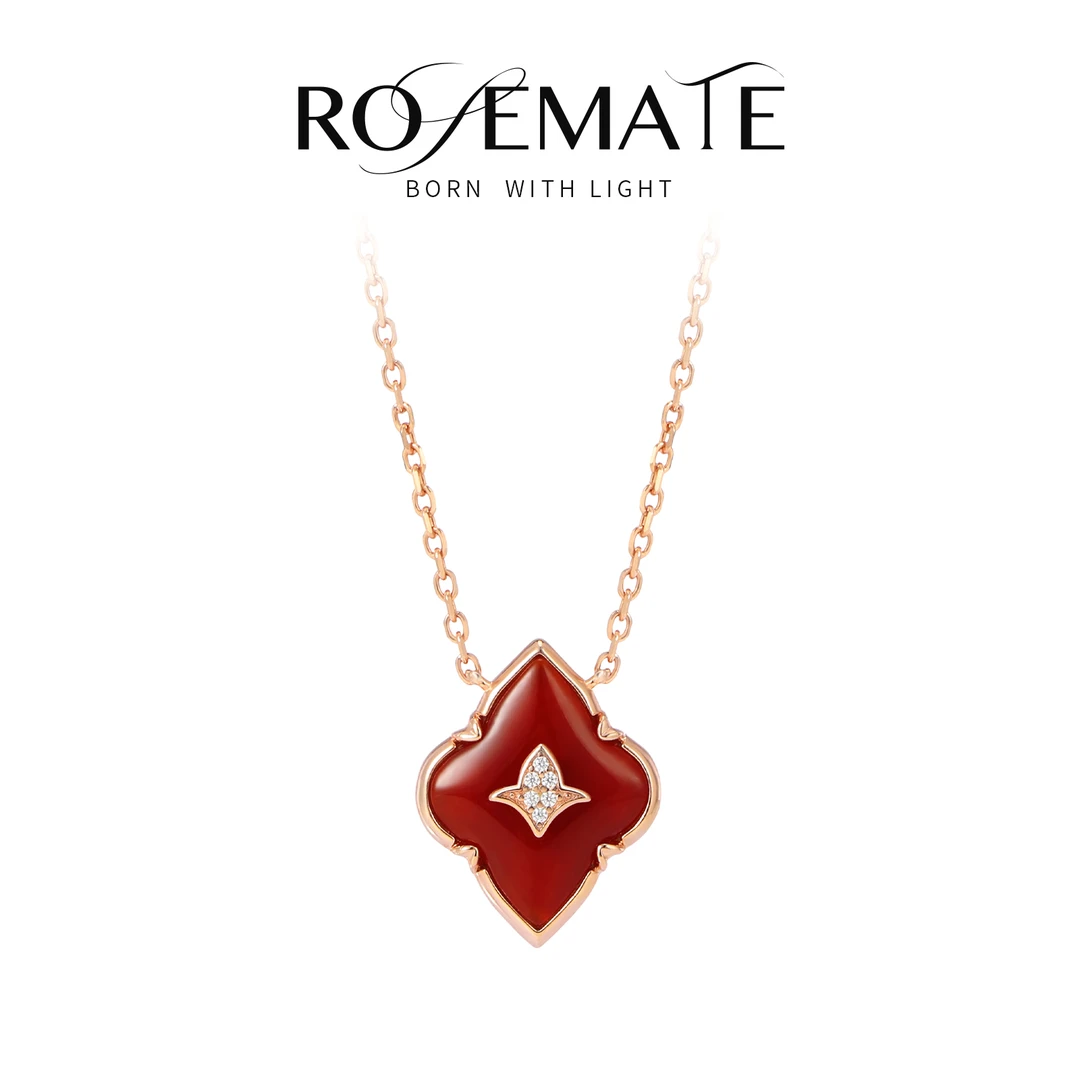 RoseMate娜扎穿搭镶嵌轻奢高端百搭窗花项链女生礼物爆款简约挂链