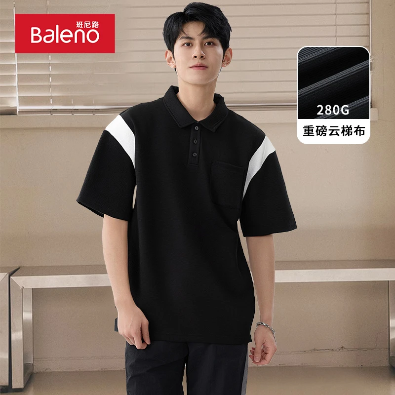 班尼路男士polo衫夏季新款280G重磅云梯步面料男士时尚翻领体恤X