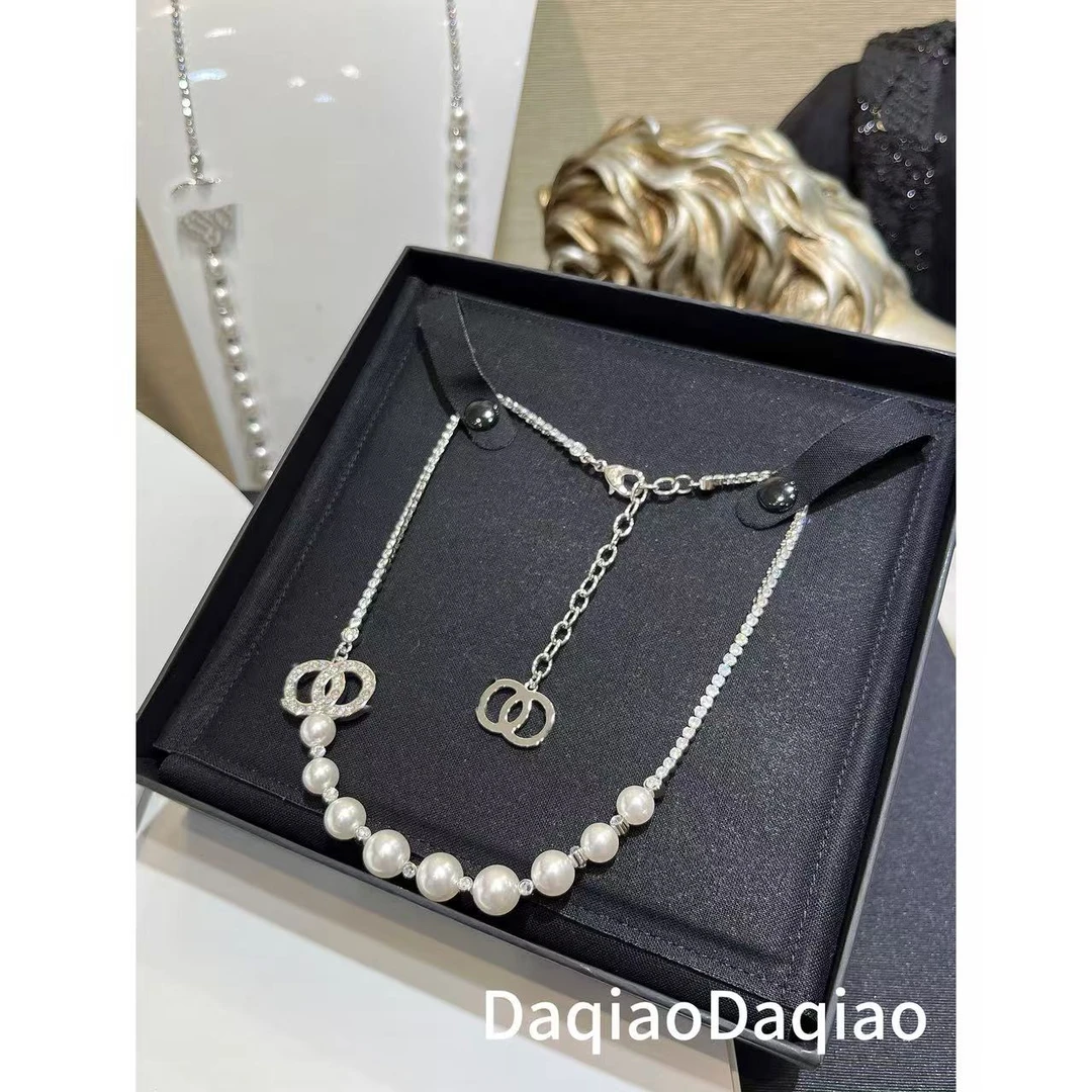 铜合金合成锆石项链 简约珠珠圆环项链00Y144