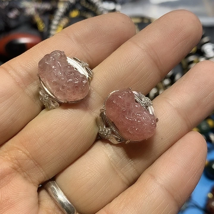 水晶戒指钛钢47号女