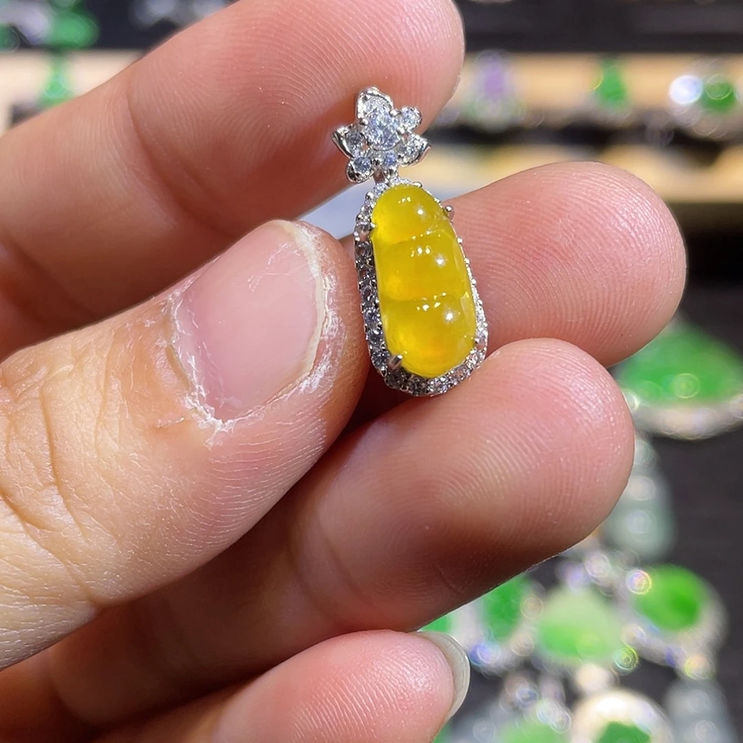 翡翠银S925镶嵌吊坠(不含链)