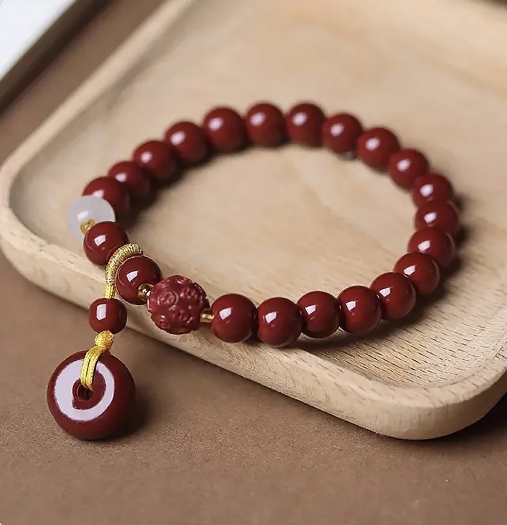 天然辰砂052红单圈精品手串xk052（无礼盒）