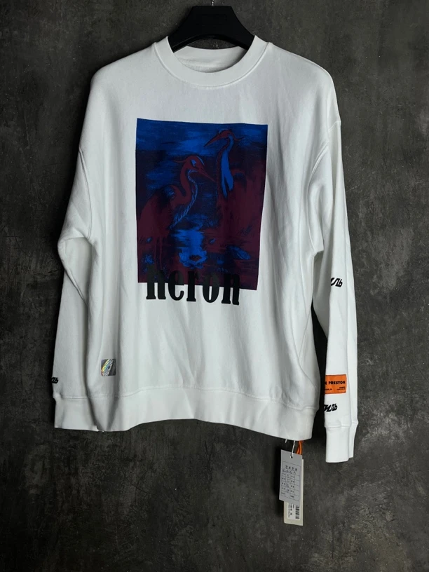 全新未使用 HERONPRESTON 仙鹤印花套头打底长袖卫衣/02354
